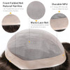 lumeng Mens Hairpieces Toupee for men Human Hair Durable Mono Lace With NPU 6x8 Inch Color 2 Replacement System Natural