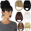 8 Clipin Bangs Hair Extensions Thick Full Neat Fringe with Temples One Piece Clipon Front Bangs Hairpiece