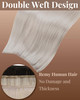 Hetto Weft Hair Extensions Human Hair Blonde Sew in Hair Extensions Real Human Hair Platinum Blonde Weft Human Hair Exte