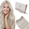 Hetto Weft Hair Extensions Human Hair Blonde Sew in Hair Extensions Real Human Hair Platinum Blonde Weft Human Hair Exte