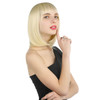eNilecor Short Light Blonde Bob Wigs 12 Straight with Bangs Synthetic Colorful Cosplay Daily Party Wig for Women Natural