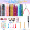 20 Colors Fairy Hair Tinsel Kit 4000 Glitter Strands 48Inch Heat Resistant Tinsel Hair Extensions Sparkling Shiny Highli