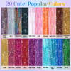20 Colors Fairy Hair Tinsel Kit 4000 Glitter Strands 48Inch Heat Resistant Tinsel Hair Extensions Sparkling Shiny Highli