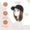 SEGO Baseball Cap with Hair Extensions for Women Heat Resistant Synthetic 6 Inch Adjustable Short Straight Hairpiece Rep