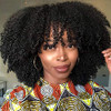Afro Kinky Curly Wig With Bangs Full Machine Made Scalp Top Wig 200 Density Virgin Brazilian Short Curly Human Hair Wigs