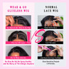 Wear and Go Glueless Wigs Human Hair Pre Plucked Pre Cut Deep Wave Bob Wig Human Hair Lace Front Wigs for Beginners Upgr