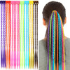 Bememo 21 Pieces Colored Braids Hair Extensions with Clip Rainbow Braided Kids Hair Extensions Accessories for Children