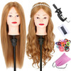 Mannequin Head with Human Hair 2224 Inch Cosmetology Manikin Doll Head with 60 Blonde Real Hair for Hairstylists Cosmeto