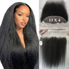 Forawme Unprocessed Brazilian Kinky Straight Hair Full Lace Frontals Human Hair 14 Inch 1B Ear To Ear Pre Plucked 13X4 L