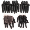 Molefi Brazilian Funmi Hair Curly Weave 3 Bundles with Lace Closure burmese curly bundles human hair with 4x4 Closure 10