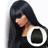 GLAM21USA Clip In Hair Bang Extension Clip on Bang China Bang Synthetic Hair Piece Extensions for Women ChinaBang 1BOff