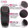 DMS Straight 4x4 Free Part Laace Closure 12A Brazilian Virginr Human Hair Top Swiss Lace Closure 8Inch