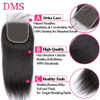 DMS Brazilian Hair Closure Straight Lace Closure Human Hair 4x4 Free Part 100 Unprocessed Natural Color 12A Virgin Top S