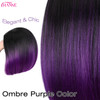 HANNE Ombre Purple Bob Wig Short Straight Bob Wig Heat Resistant Synthetic Hair Wigs for Black Women Halloween Rumi Cosp