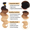 12A Ombre Bundles with Closure Human Hair 20 22 2416 Brazilian Ombre Body Wave Human Hair Weave Bundles with Closure 100