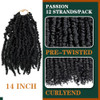 Silike 14 Inch Passion Twist Crochet Braid Synthetic Hair Extension PreTwisted Crochet Twisted Braids For Woman 14 inch