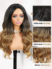 Quantum Love Ombre Wigs Black to Light Brown Side Part Long Wavy Wig Heat Resistant Synthetic Daily Party Wig for Women