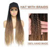 Yunkang Hat Wig for Women Baseball Cap with Braided Hair Attached 24inch long Synthetic Ombre Box Braid Wig Hat Adjustab