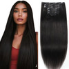 Anrosa Yaki Hair Clip in Yaki Hair Extensions Clip in Human Hair for African American Yaki Straight Clip ins Natural Hai