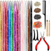 Hair Tinsel Kit 48 Inch14 Colors 3500 strands Tinsel Hair Extensions with Tools Heat Resistant Fairy Hair Tinsel Kit for