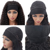 XSY Headband Wig Human Hair Deep Wave 16 Inch Glueless None Lace Front Wig Curly Headband Half Wigs for Black Women Braz