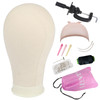 Leeven 2124 Poly Canvas Block Wig Head Hair practice Manikin Canvas Head for MakingDryingStyling Wigs Mannequin head Wit
