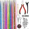Hair Tinsel Kit Fairy Tinsel Hair Extensions With Tool 2760 Strands 12 Colors Holographic Heat Resistant Sparkling Hair