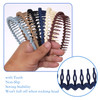WLLHYF 6-Piece Shark Tooth Hair Comb Headbands for Girls & Women: Plastic, U-Shape, Non-Slip, Colorful, Set 1