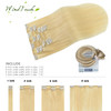 WindTouch Clip In Hair Extensions Real Human Hair Bleached Blonde Hair Extensions Natural 18Inch 75g 613 7PCS
