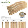 WindTouch Clip in Hair Extensions Remy Hair Reddish Brown to Blonde 20Inch 75g Soft Human Extensions Clip Ins 9A Grade 1