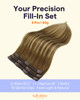 Full Shine Real Hair Extensions Clip in Human Hair Brown Clip in Hair Extensions Brown with Light Brown Balayage Hair Ex