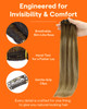 Full Shine Real Hair Extensions Clip in Human Hair Brown Clip in Hair Extensions Brown with Light Brown Balayage Hair Ex