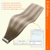 Full Shine Tape in Hair Extensions Human Hair 14Inch Color 8 Fading To 60 Platinum Blonde And 18 Ash Blonde Hair Extensi