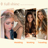 Full Shine Tape in Hair Extensions Human Hair 16Inch Seamless Tape in Extensions Color 8 Light Brown Ombre 60 Platinum B