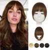 BARSDAR Medium Brown Human Hair Bangs Clip in 100 Real Human Hair Clip in Bangs for Women Medium Brown French Bang Exten