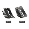 WILLBOND 100 Pcs 32mm Hair Extension Clips 6 Teeth Wig Accessories With Soft Rubber Metal Snap for Women Men 4 Colors Mu