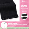 YoungSee Invisible Wire Hair Extensions Jet Black Human Hair Wire Extensions Black Fish Line Hair Extension Real Human H