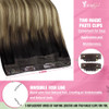 YoungSee Invisible Wire Hair Extensions Balayage Wire Human Hair Extension Dark Brown Ombre Medium Brown with Blonde Eas