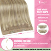 YoungSee Invisible Wire Hair Extensions 85G Blonde Highlight Wire Hair Extensions Real Human Hair Golden Blonde Highligh