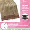 YoungSee 105G Wire Hair Extensions Light Brown Mix Platinum Blonde Human Hair Wire Balayage Fish Line Hair Extensions Re
