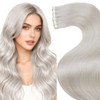 LaaVoo Tape in Hair Extensions Blonde Human Hair Tape in Extensions 60 Platinum Blonde HairExtension Tape on Real Human