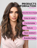 HAIRCUBE Long Dark Brown with Highlights Wigs for Women Synthetic Curly Wavy Hair Wig for Daily