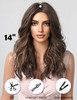 HAIRCUBE Long Dark Brown with Highlights Wigs for Women Synthetic Curly Wavy Hair Wig for Daily
