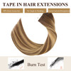 Loxxy Tape in Hair Extensions Human Hair Invisible Brazilian Natural Ombre Chocalate Brown Fading to Strawberry Blonde H