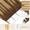 Loxxy Tape in Hair Extensions Human Hair Invisible Brazilian Natural Ombre Chocalate Brown Fading to Strawberry Blonde H