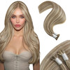 Moresoo Itip Hair Extensions Human Hair Brown Highlight Platinum Blonde Hair Extensions Human Hair I Tip 40G50S 22 Inch