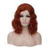 BUFASHION 14 Women Short Light Pink Kinky Straight Cosplay Synthetic Wigs With Air Bangs 46 Colors Available Orange Red