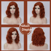 BUFASHION 14 Women Short Light Pink Kinky Straight Cosplay Synthetic Wigs With Air Bangs 46 Colors Available Orange Red