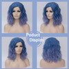 BUFASHION 14 Women Short Light Pink Kinky Straight Cosplay Synthetic Wigs With Air Bangs 46 Colors Available Ombre Light