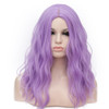 BUFASHION 18 Long Wavy Curly Light Purple Synthetic Wig for Women Girls Cosplay Wig Halloween Costume Wig with Wig CapLi